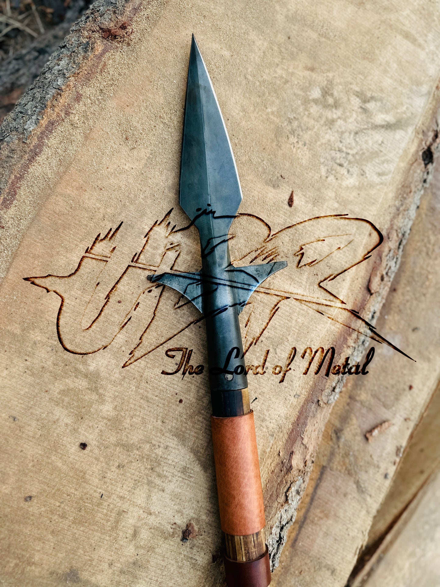 38" Custom Handmade Boar Hunting Spear – High Carbon Steel Tip & Shaft Hunting Spears