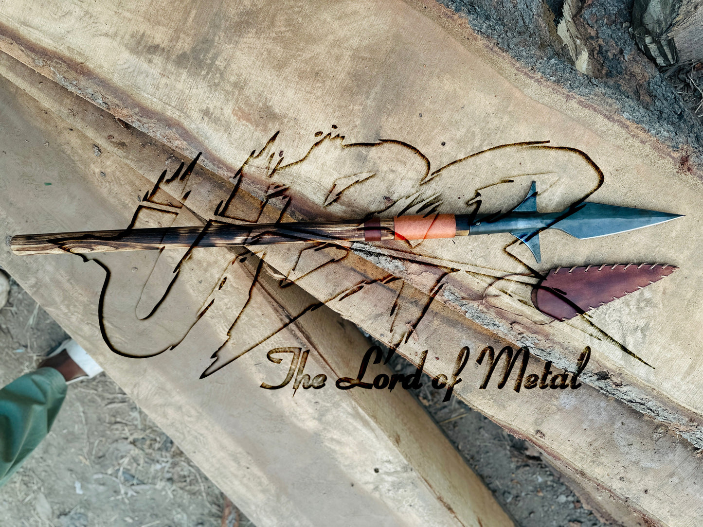 38" Custom Handmade Boar Hunting Spear – High Carbon Steel Tip & Shaft Hunting Spears