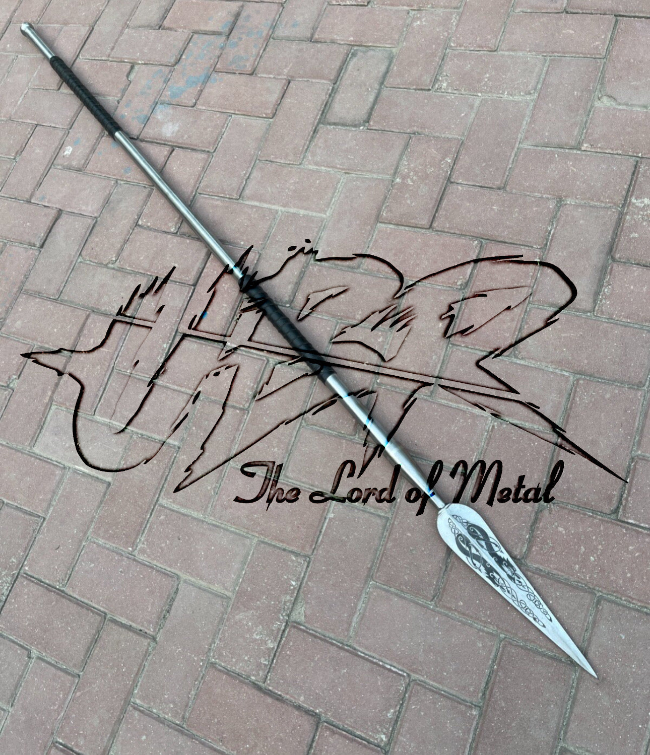 72" Hand-Forged Pattern Steel Hunting Spear | Long Shaft Collectible Outdoor Spear Hunting Spears