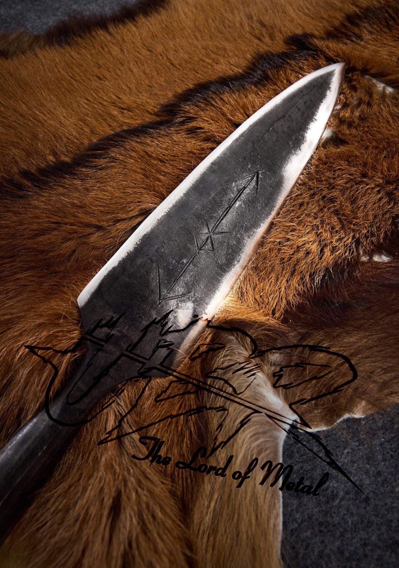38" Hand-Forged Tribal Spear with Leather Wrap | Outdoor Heritage Pole Hunting Spears