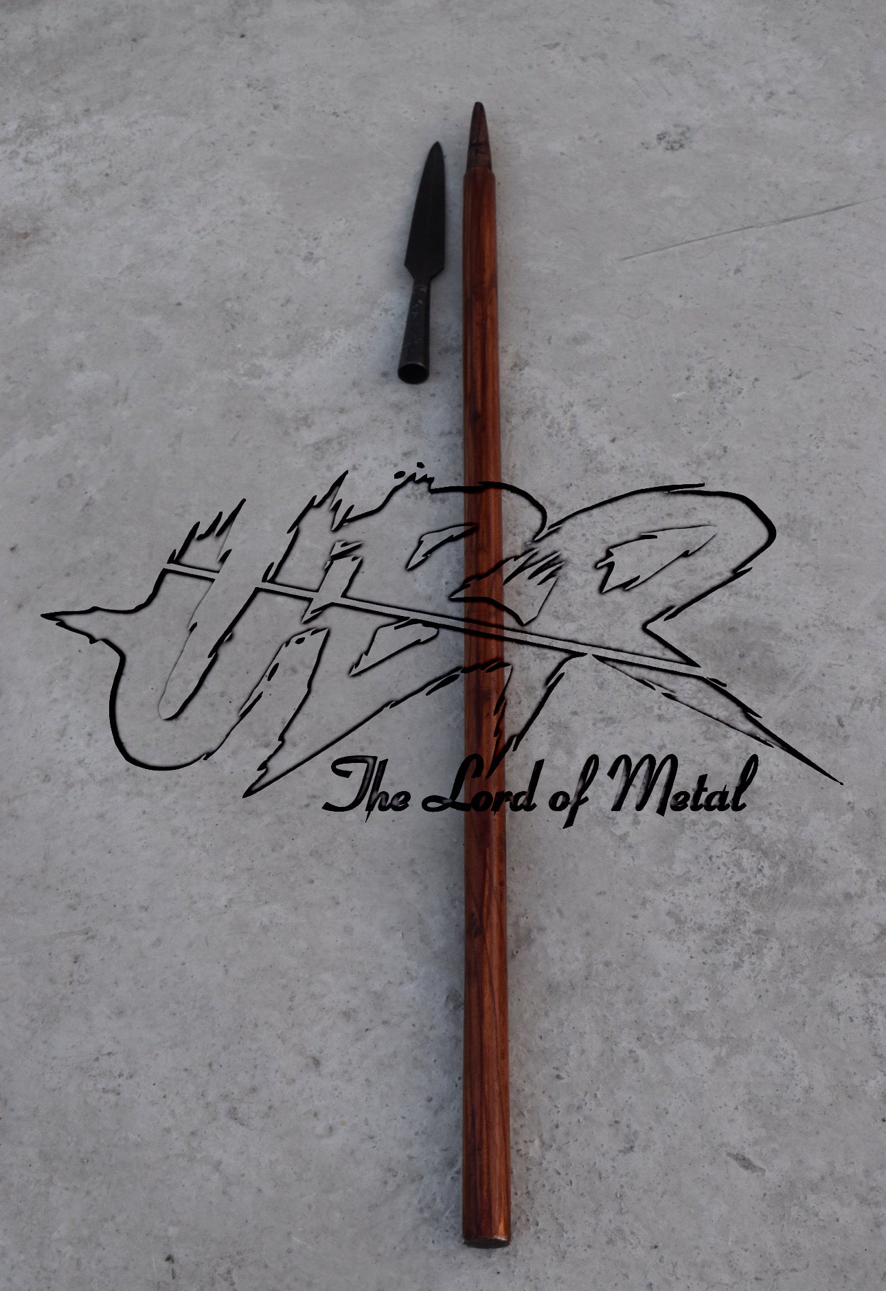 38" Forged Deer Hunting Spear with Reddish Hardwood Shaft | Primitive Style Display Spear Hunting Spears