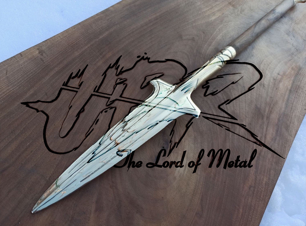 Hellboy Spear of Destiny Replica with Ornate Blade and Wooden Shaft Hunting Spears