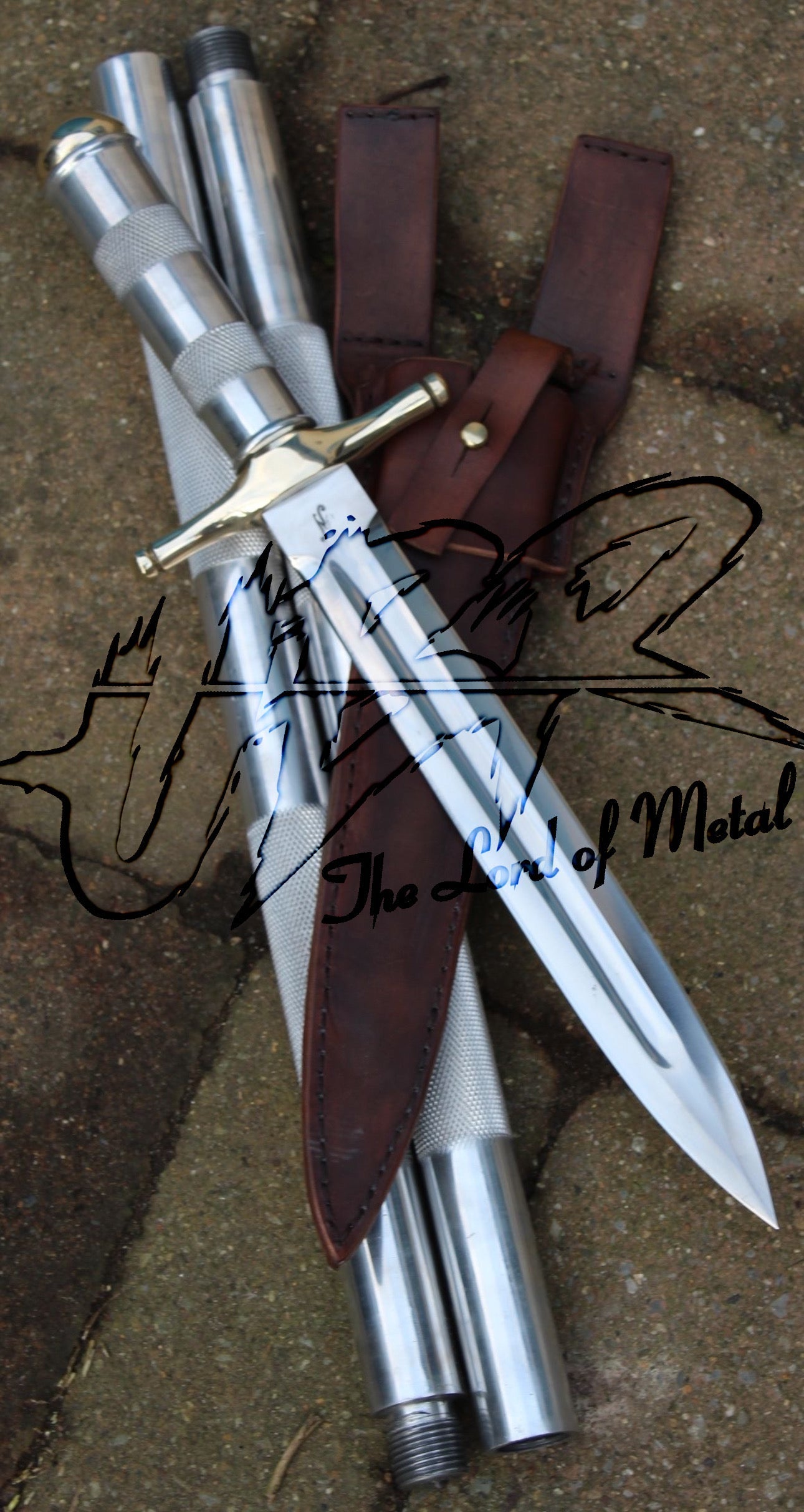 62" Long Spear | Polished Blade with Brass Guard & Grip Extensions Hunting Spears
