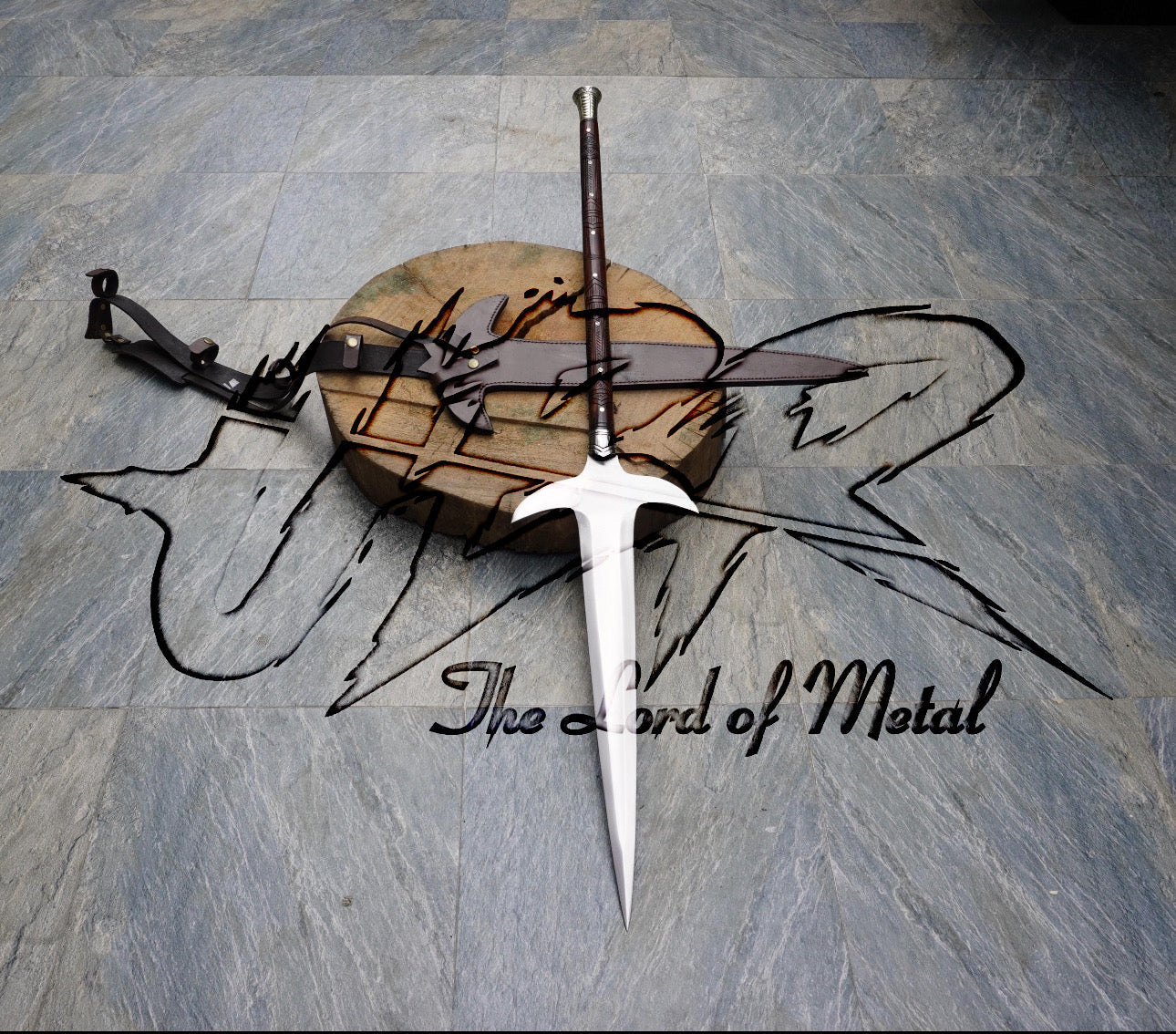 Thor Odin’s Gungnir Spear Replica with Winged Blade and Leather-Wrapped Shaft Hunting Spears