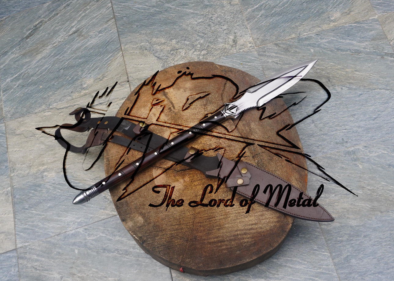 36" Aquaman Atlantean Spear Replica with Ornate Double-Edged Blade Hunting Spears