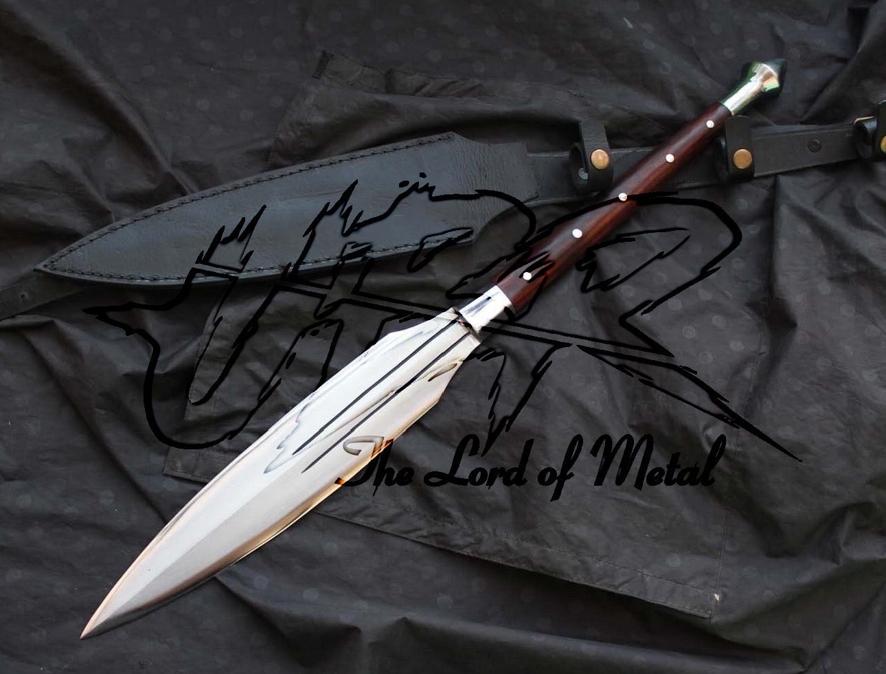 36" Greek Dory Spear with Polished Leaf Blade and Wooden Shaft Hunting Spears