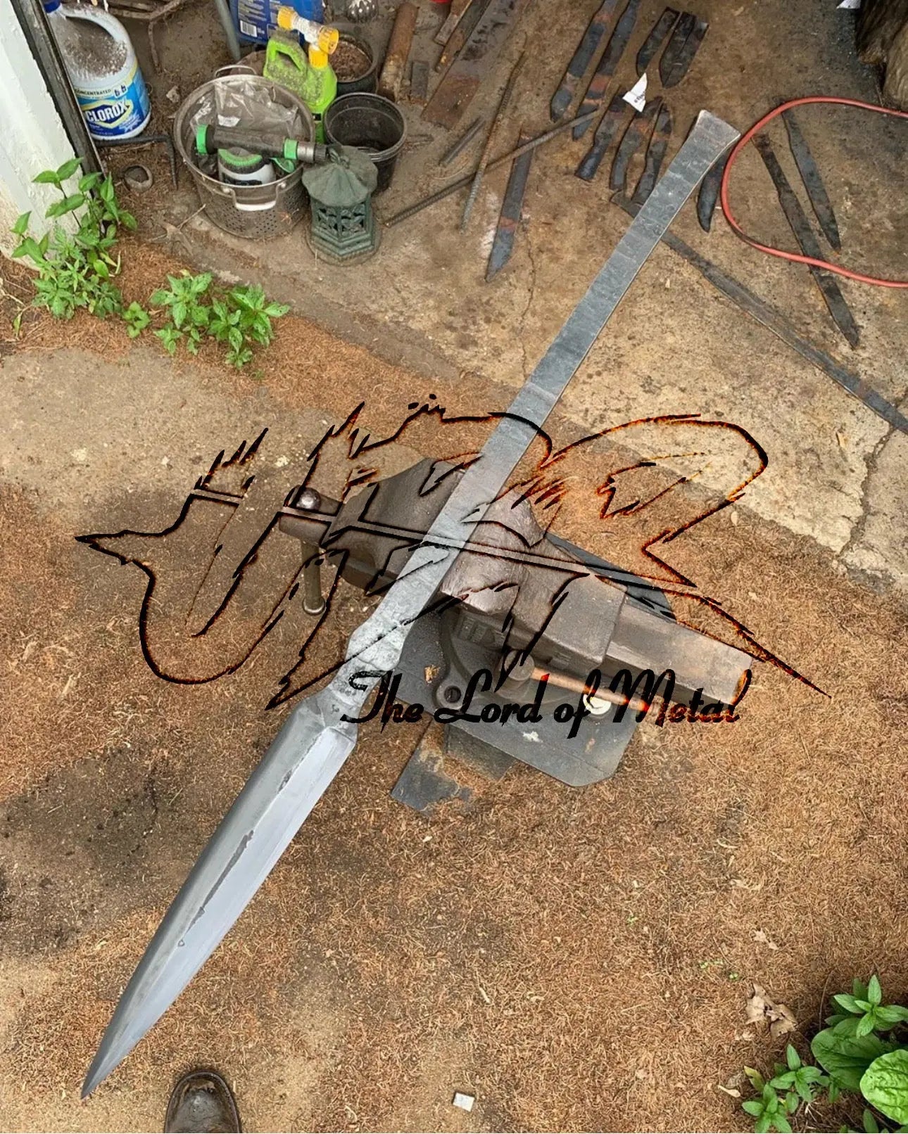 38" Blank Spear Blade | Hand-Forged Carbon Steel Spear Blank for Custom Build Hunting Spears