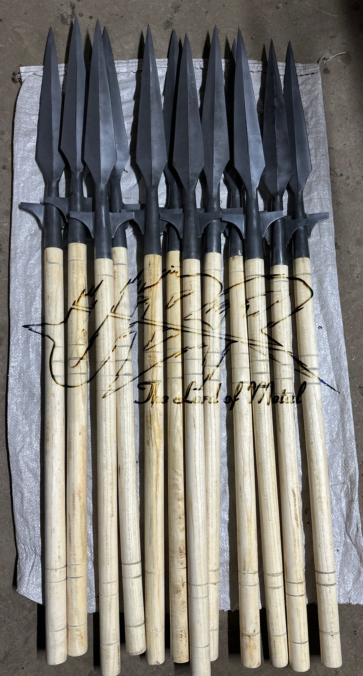 Lot of 15 Boar Hunting Spears | Hardwood Shaft | Outdoor Set Hunting Spears