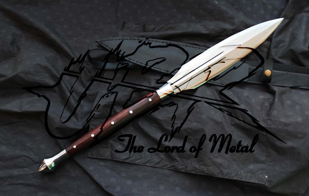 36" Greek Dory Spear with Polished Leaf Blade and Wooden Shaft Hunting Spears