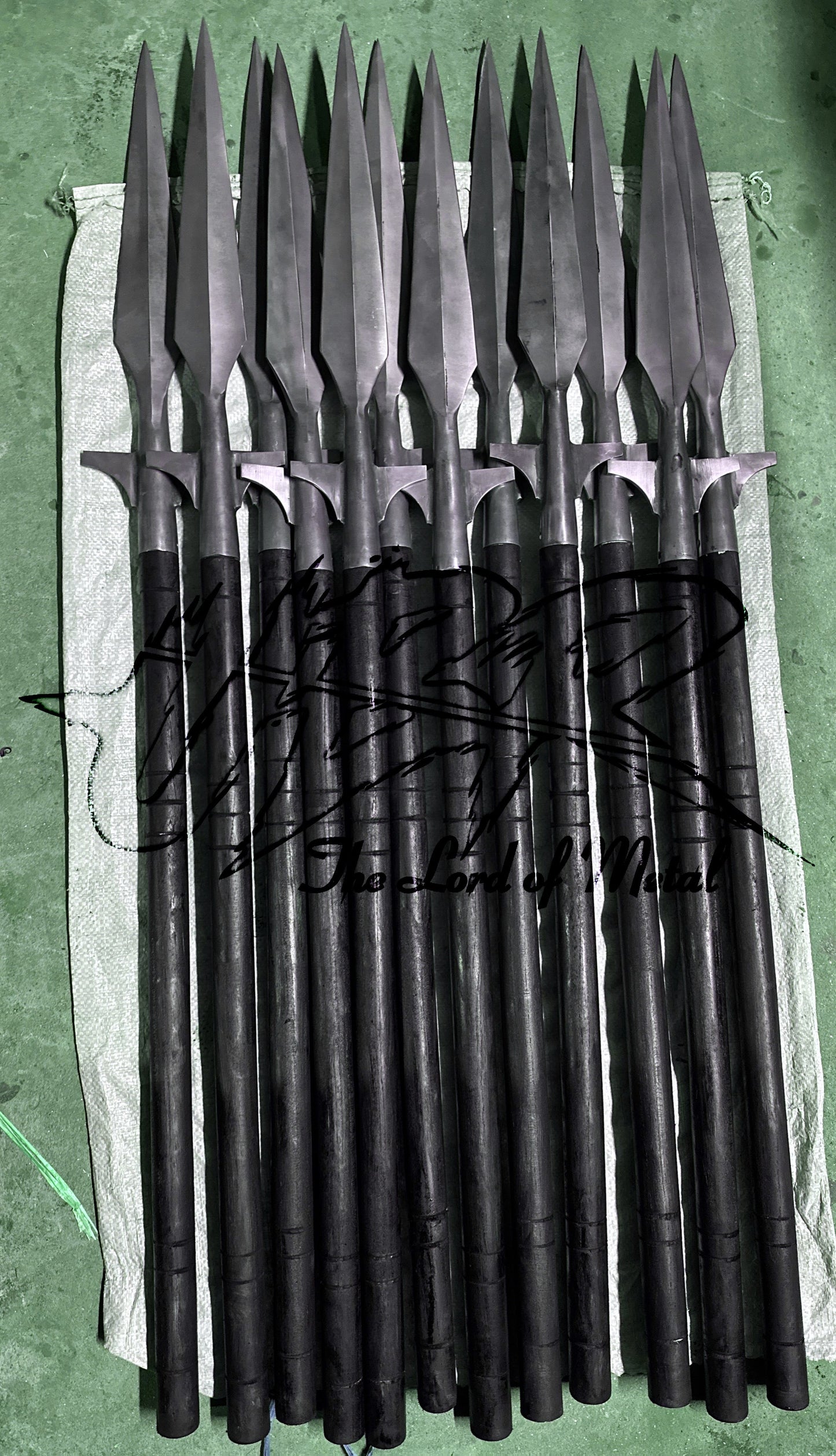 Hand-Forged Boar Hunting Spear Set of 15 | Hardwood Handle | Collectible Gear Hunting Spears
