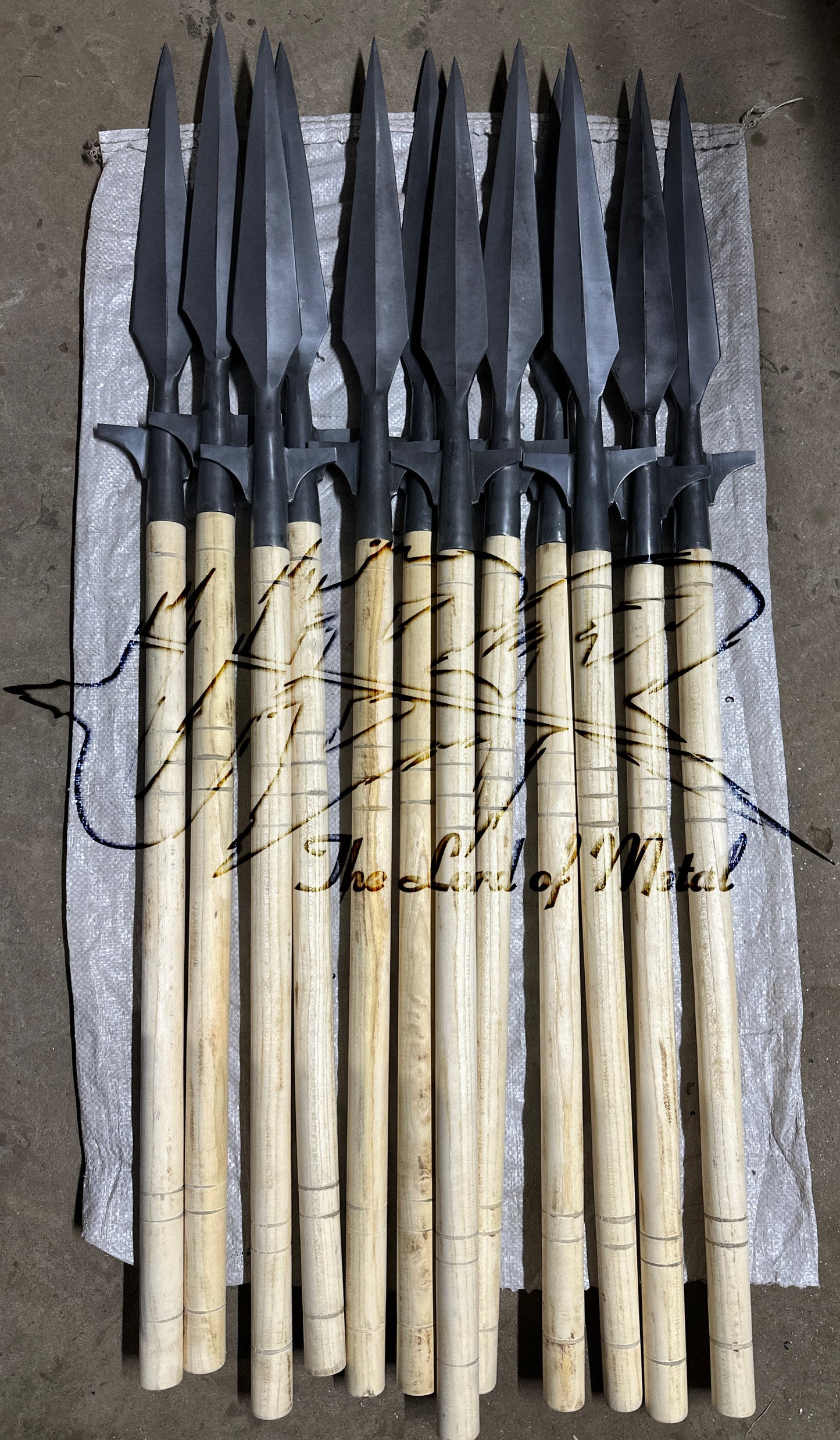 Lot of 15 Boar Hunting Spears | Hardwood Shaft | Outdoor Set Hunting Spears