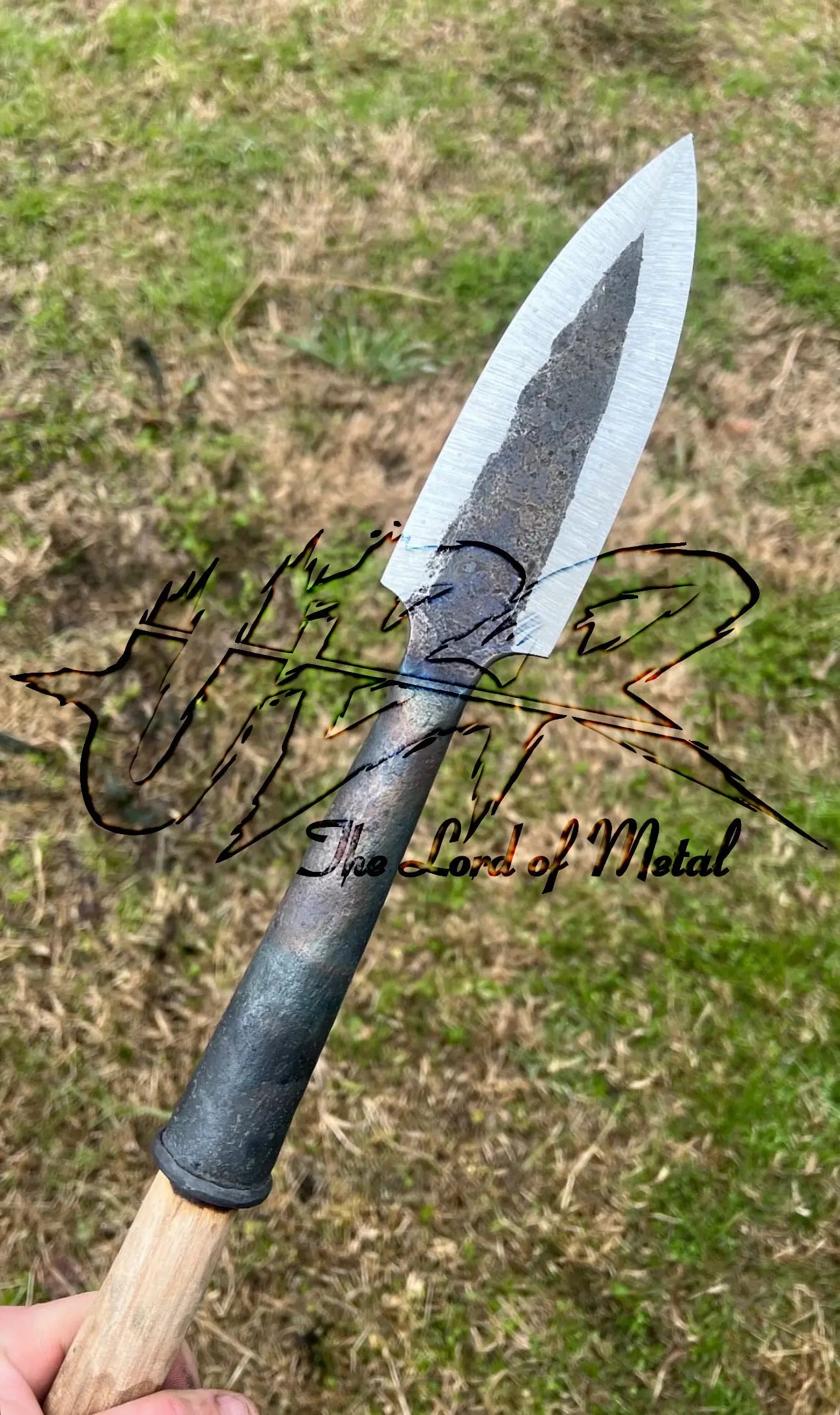 Boar Hunting Spear | Hand-Forged Carbon Steel Tip with Rustic Shaft