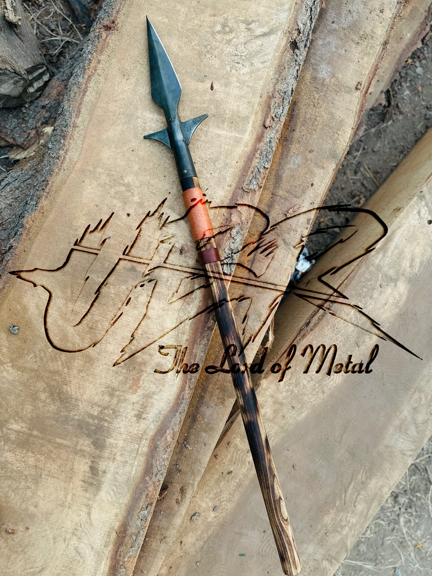 38" Custom Handmade Boar Hunting Spear – High Carbon Steel Tip & Shaft Hunting Spears