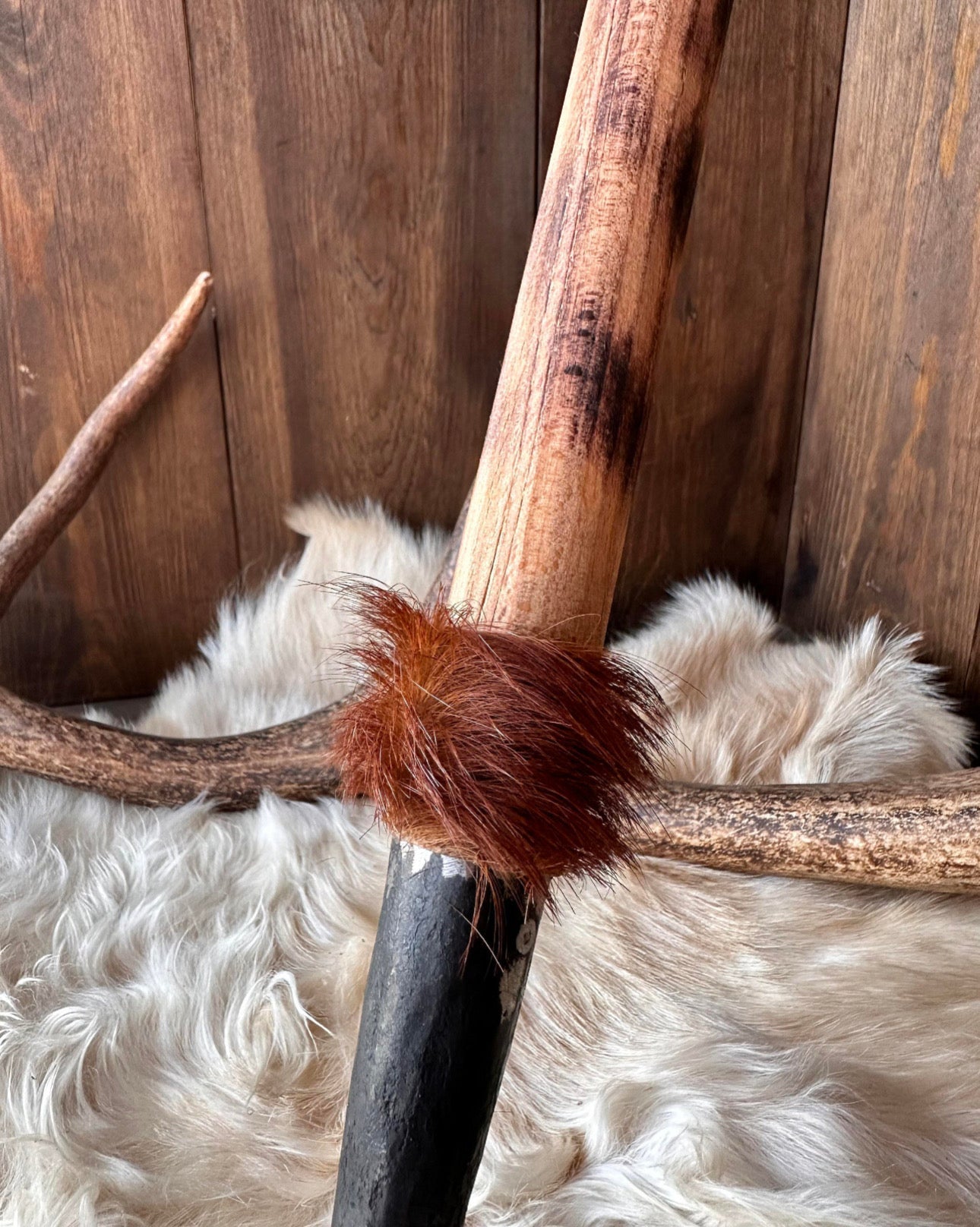 38" Hand-Forged Tribal Spear with Leather Wrap | Outdoor Heritage Pole Hunting Spears