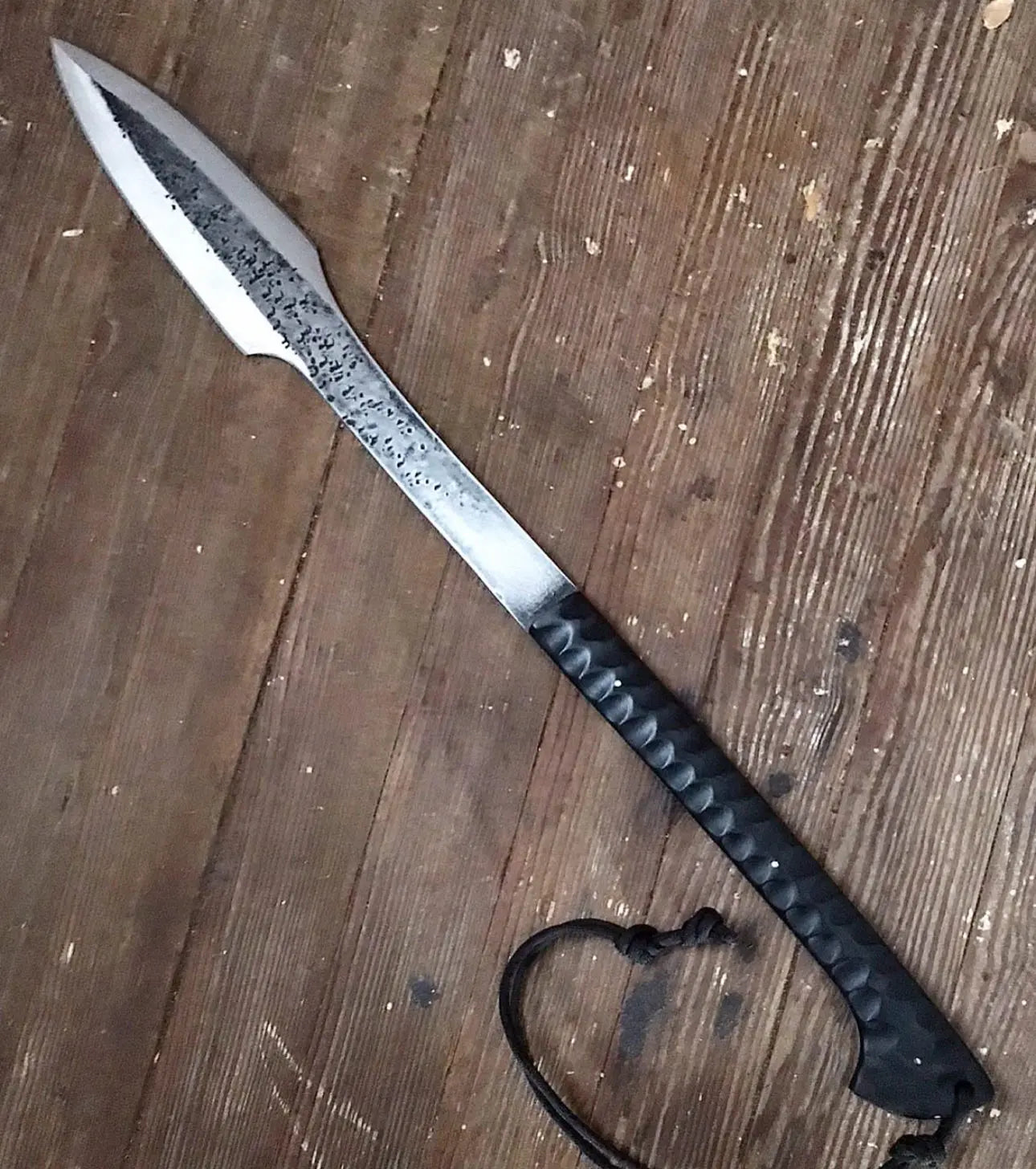 28" Hellboy Spear | Carbon Steel Hunting Spear with Textured Steel Handle Hunting Spears