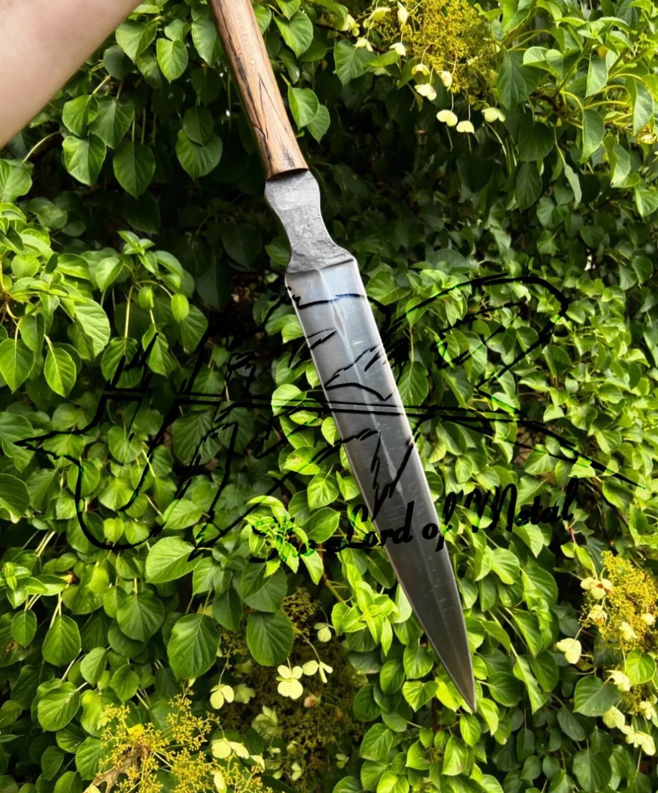 40" Hand-Forged Leaf-Shaped Hunting Spear – Medieval & Tribal Style Collectible with Wooden Shaft Hunting Spears