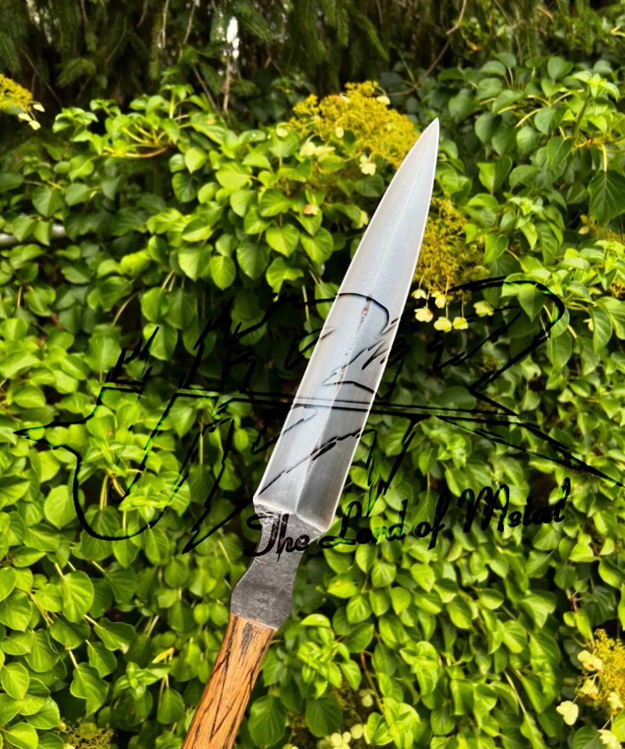40" Hand-Forged Leaf-Shaped Hunting Spear – Medieval & Tribal Style Collectible with Wooden Shaft Hunting Spears