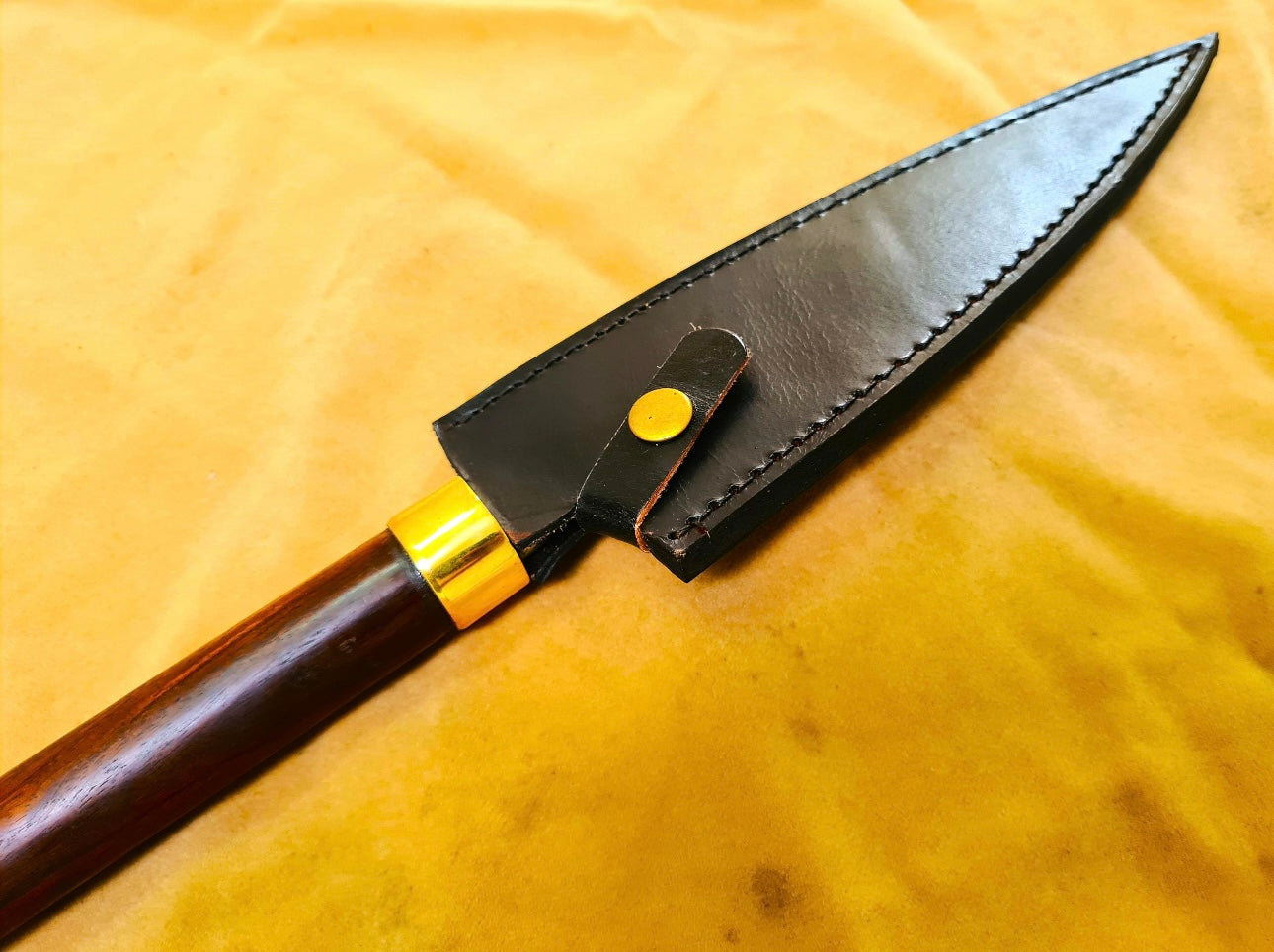 38" Hunting Spear with Brass Guard and Hardwood Shaft | Handmade Outdoor Display Spear Hunting Spears