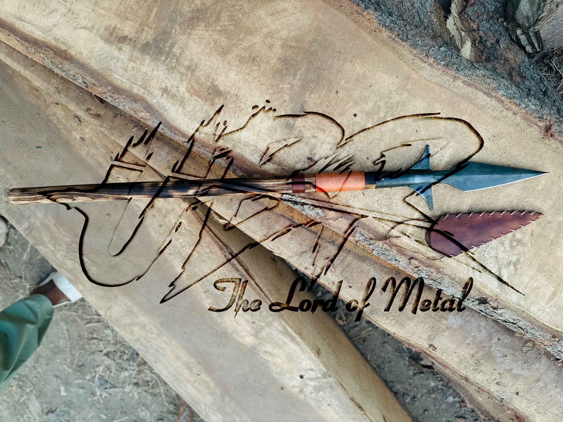 38" Custom Handmade Boar Hunting Spear – High Carbon Steel Tip & Shaft Hunting Spears