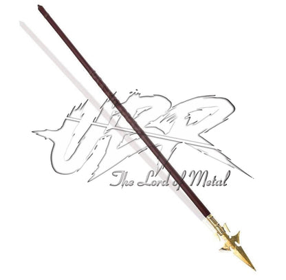 72" Hellboy Spear Replica with Golden Runes and Wooden Shaft in Display Case Hunting Spears