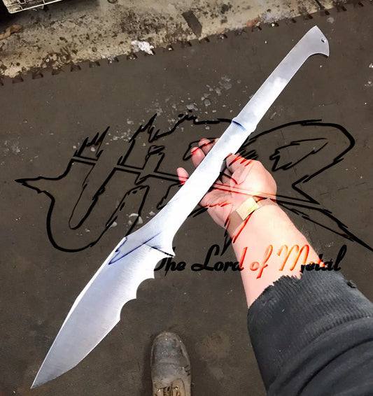 28" Blank Spear Blade | Hand-Forged Carbon Steel Tip for Custom Spear Making
