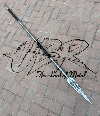 72" Hand-Forged Pattern Steel Hunting Spear | Long Shaft Collectible Outdoor Spear Hunting Spears
