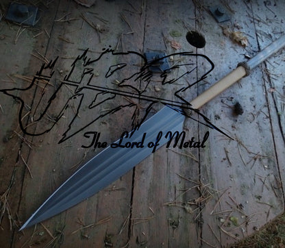 38" Black Forged Spear with Paracord Grip | Minimalist Tactical Style Collectible Hunting Spears