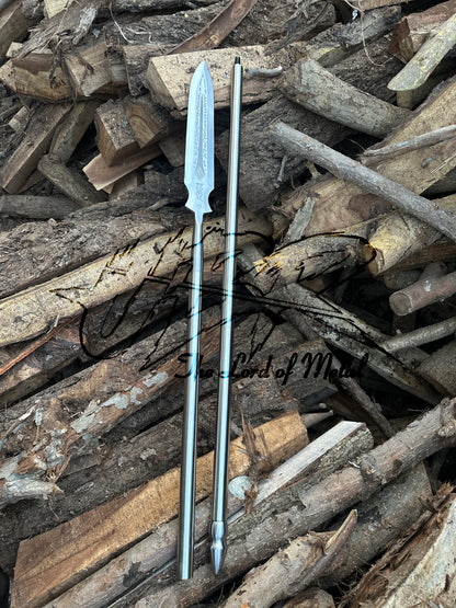 72" Hand-Forged Pole Spear with Etched Blade | Collectible Outdoor Hunting Spear Hunting Spears