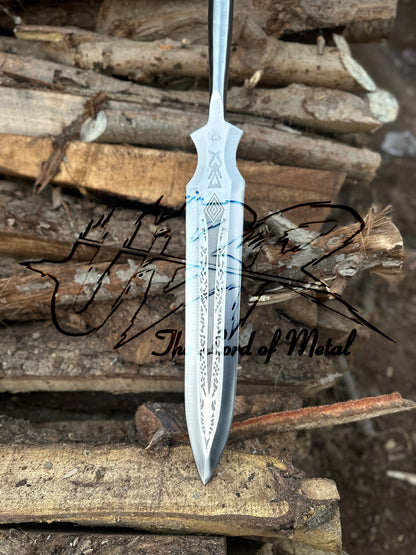 72" Hand-Forged Pole Spear with Etched Blade | Collectible Outdoor Hunting Spear Hunting Spears