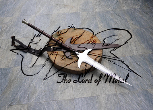 Thor Odin’s Gungnir Spear Replica with Winged Blade and Leather-Wrapped Shaft Hunting Spears