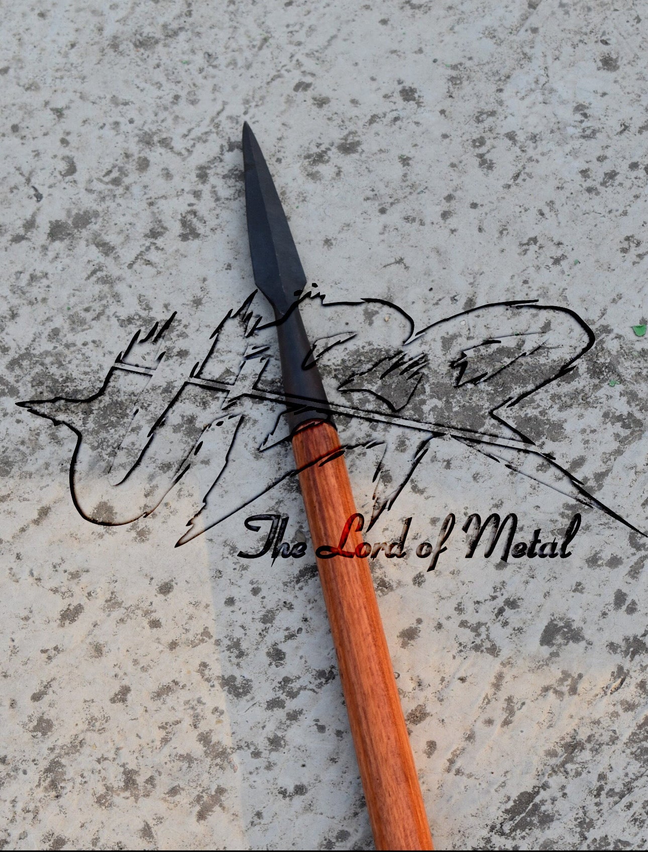 38" Forged Deer Hunting Spear with Reddish Hardwood Shaft | Primitive Style Display Spear Hunting Spears