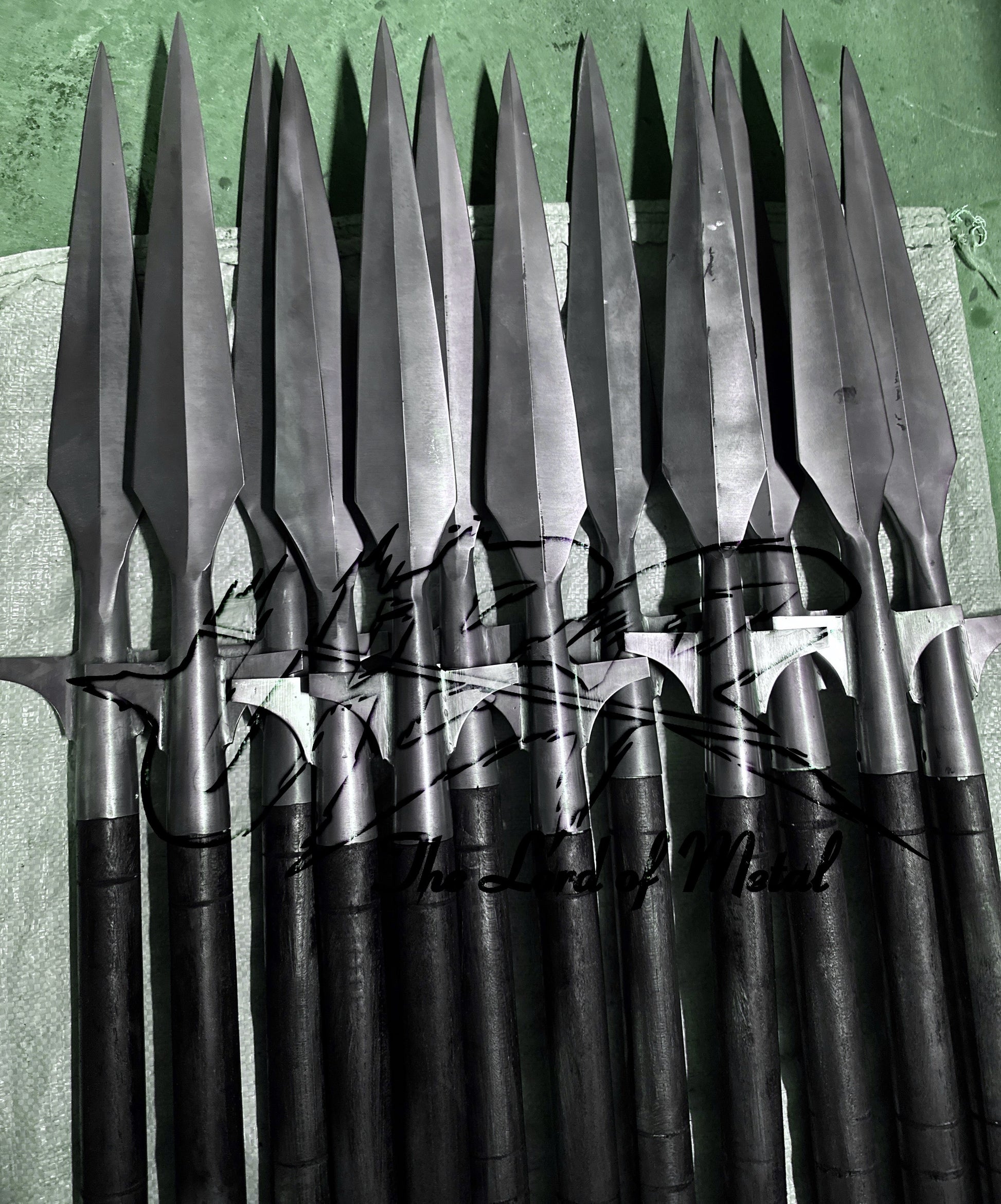 Hand-Forged Boar Hunting Spear Set of 15 | Hardwood Handle | Collectible Gear Hunting Spears