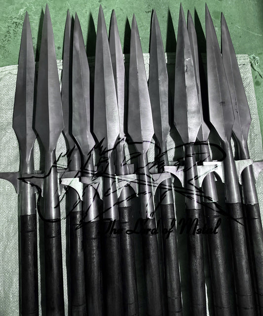Hand-Forged Boar Hunting Spear Set of 15 | Hardwood Handle | Collectible Gear Hunting Spears