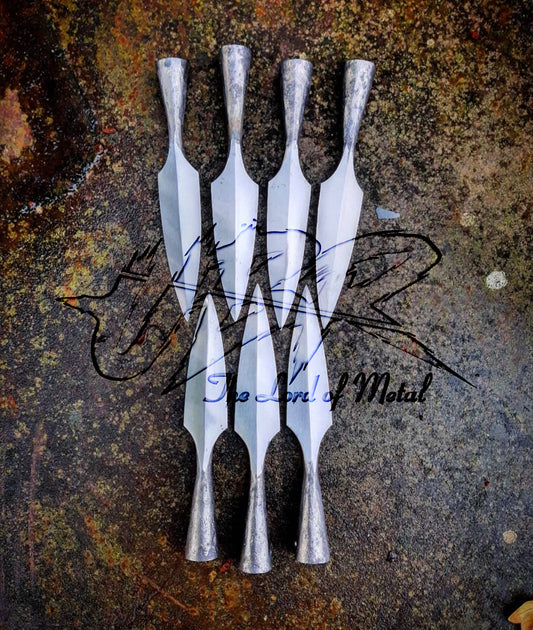 Hand-Forged Spearheads Set of 6 – Collectible Leaf-Shaped Medieval Style Spear Tips Hunting Spears