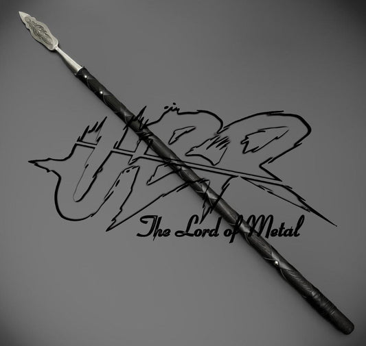 38" Elven-Inspired Spear with Engraved Blade | Decorative Fantasy Display Spear Hunting Spears