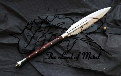 36" Greek Dory Spear with Polished Leaf Blade and Wooden Shaft Hunting Spears