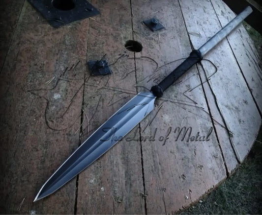 38" Hand-Forged Carbon Steel Spear | Double-Edged Blade with Wrapped Grip Hunting Spears
