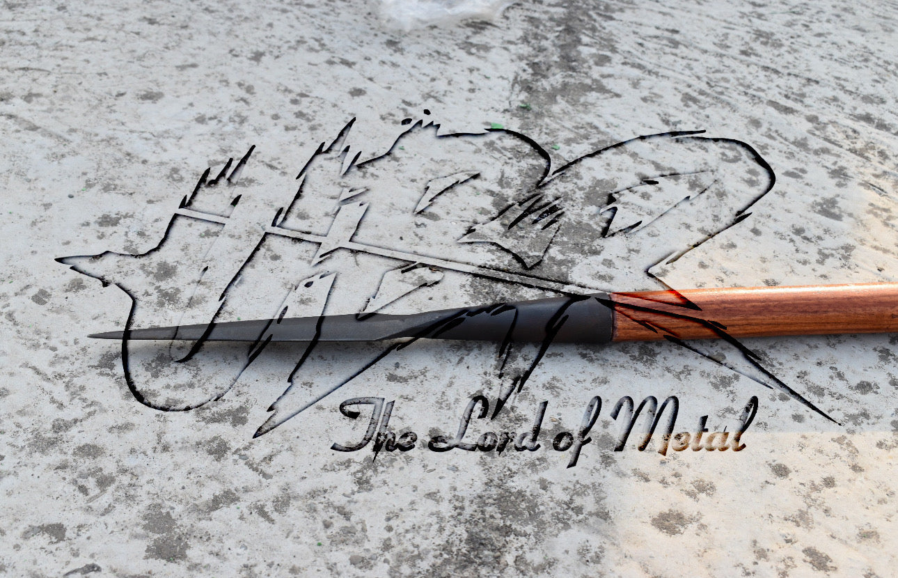 38" Forged Deer Hunting Spear with Reddish Hardwood Shaft | Primitive Style Display Spear Hunting Spears